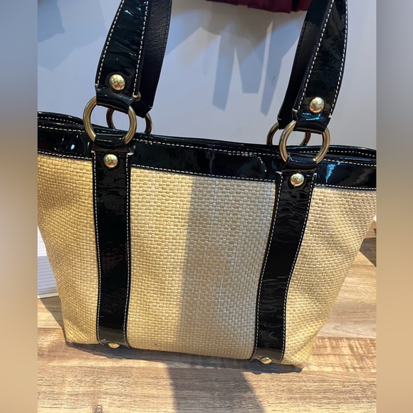 Coach Princess Street Raffia and Patent Leather Tote - Picture 5 of 17